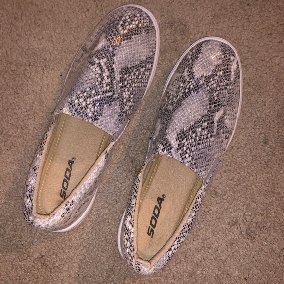 snakeskin high top slip ons